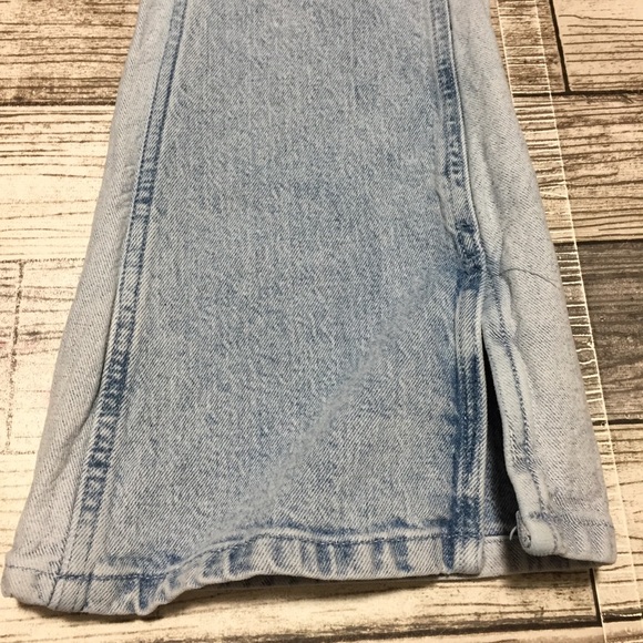 Social Tourist Ultra High Rise Flare Jeans Women’s 25R Blue 2 Tone Split Hem - Picture 8 of 11